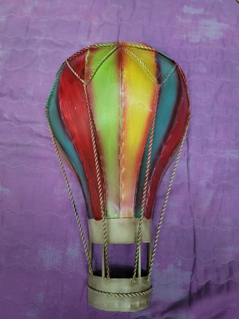 Elements Painted Hot Air Balloon Wall Hanging Decor 12"